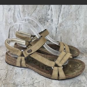 Teva Women's 11 Ventura Cork Olive Tan Leather Adjustable Strappy Sandals 6510